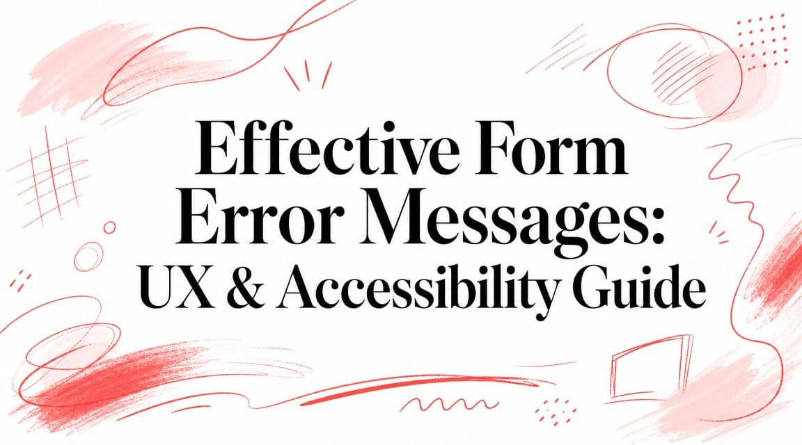 Effective Form Error Messages: UX & Accessibility Guide