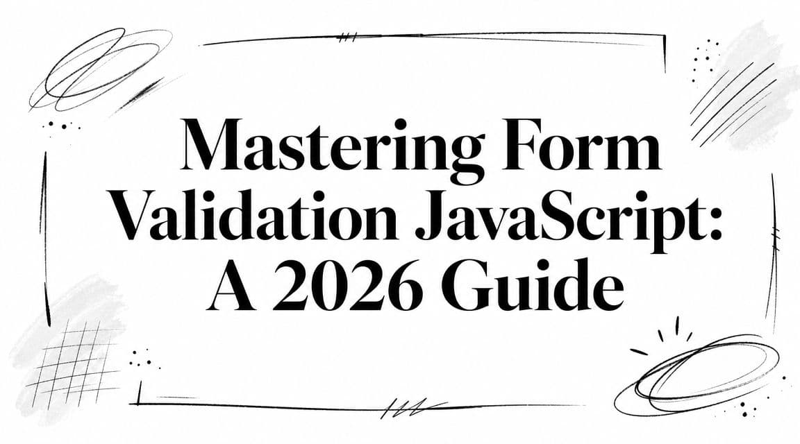 Mastering Form Validation JavaScript: A 2026 Guide