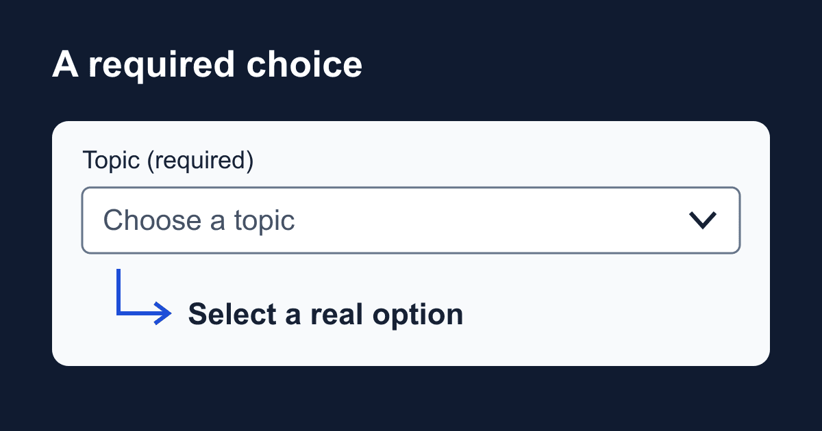 HTML select placeholder: make required choices work