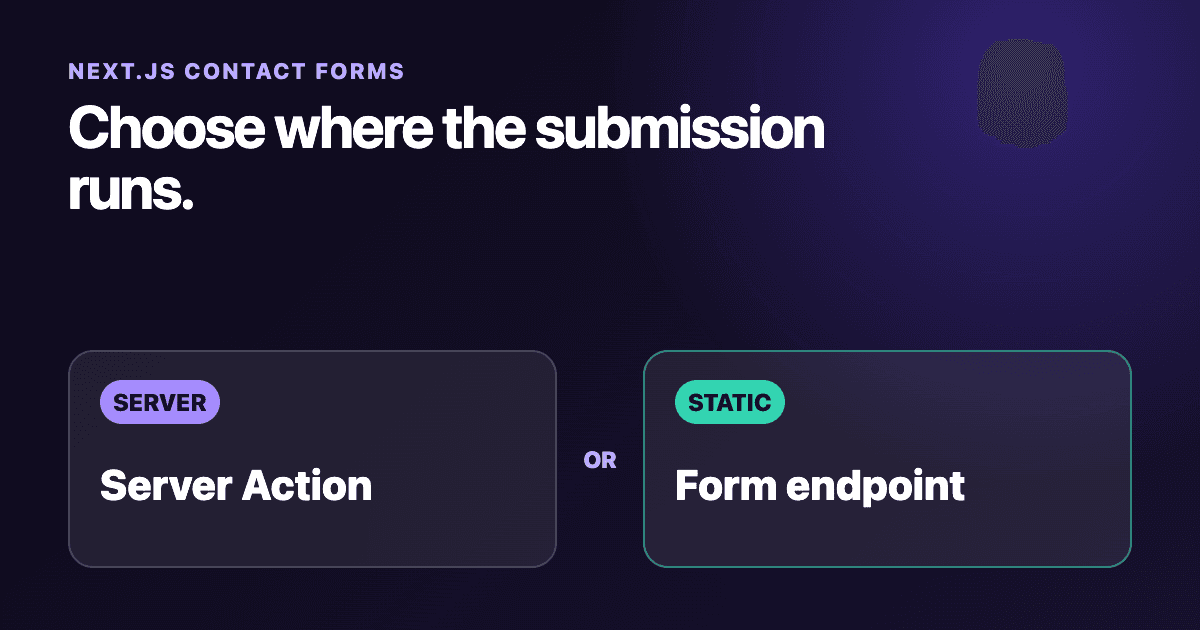 Next.js Server Actions vs a Form Endpoint for Contact Forms